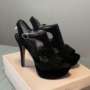 Elegant Black Studded Women's Heels